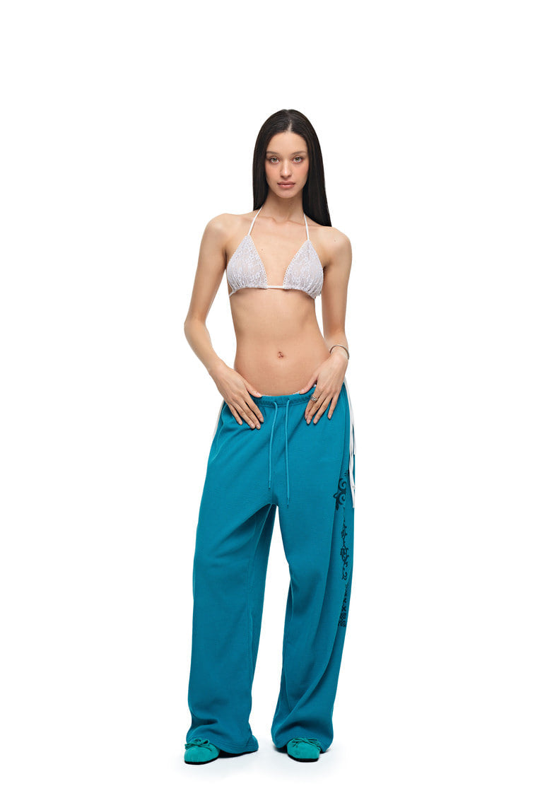 LEO WAFFLE PANTS (TEAL)