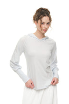 SHEER SLIM-FIT HOODIE (LIGHT BLUE)