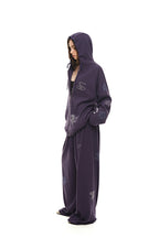 ZODIAC 02 HOTFIX WAFFLE ZIP-UP HOODIE (PURPLE) - 5
