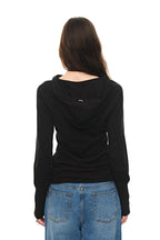 SHEER SLIM-FIT HOODIE (BLACK)