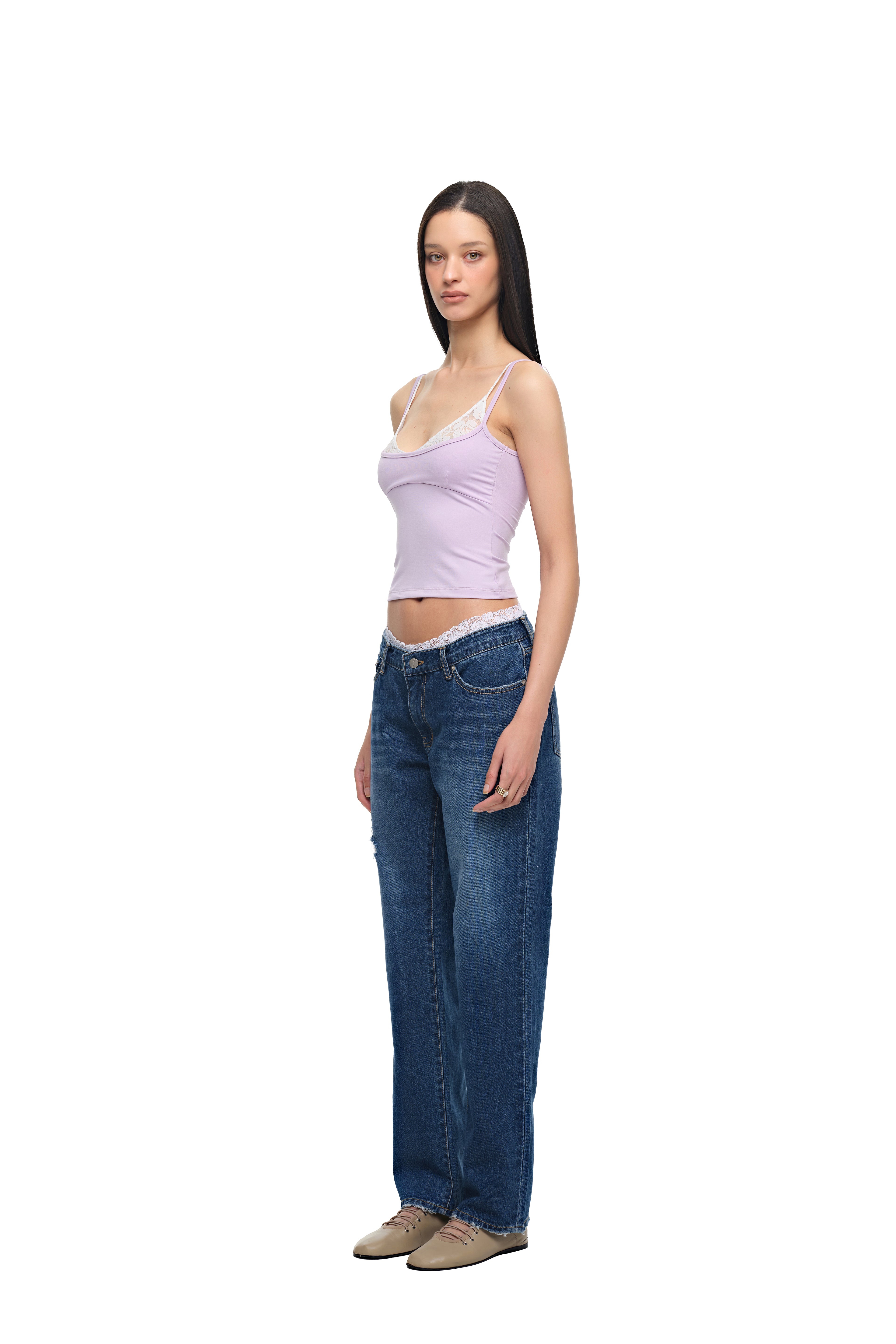 SLIM STRAIGHT-FIT JEANS (BLUE)