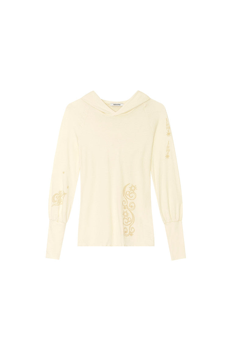 SHEER SLIM-FIT HOODIE (IVORY)