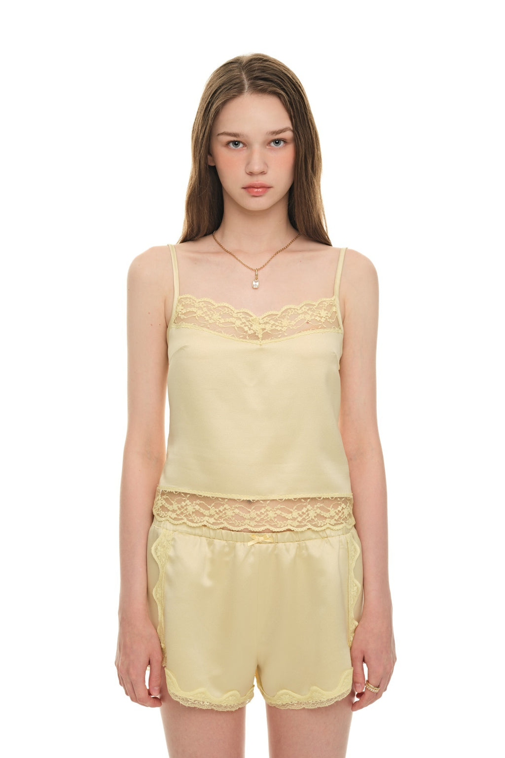LACE TRIM SLIP CAMISOLE (YELLOW)