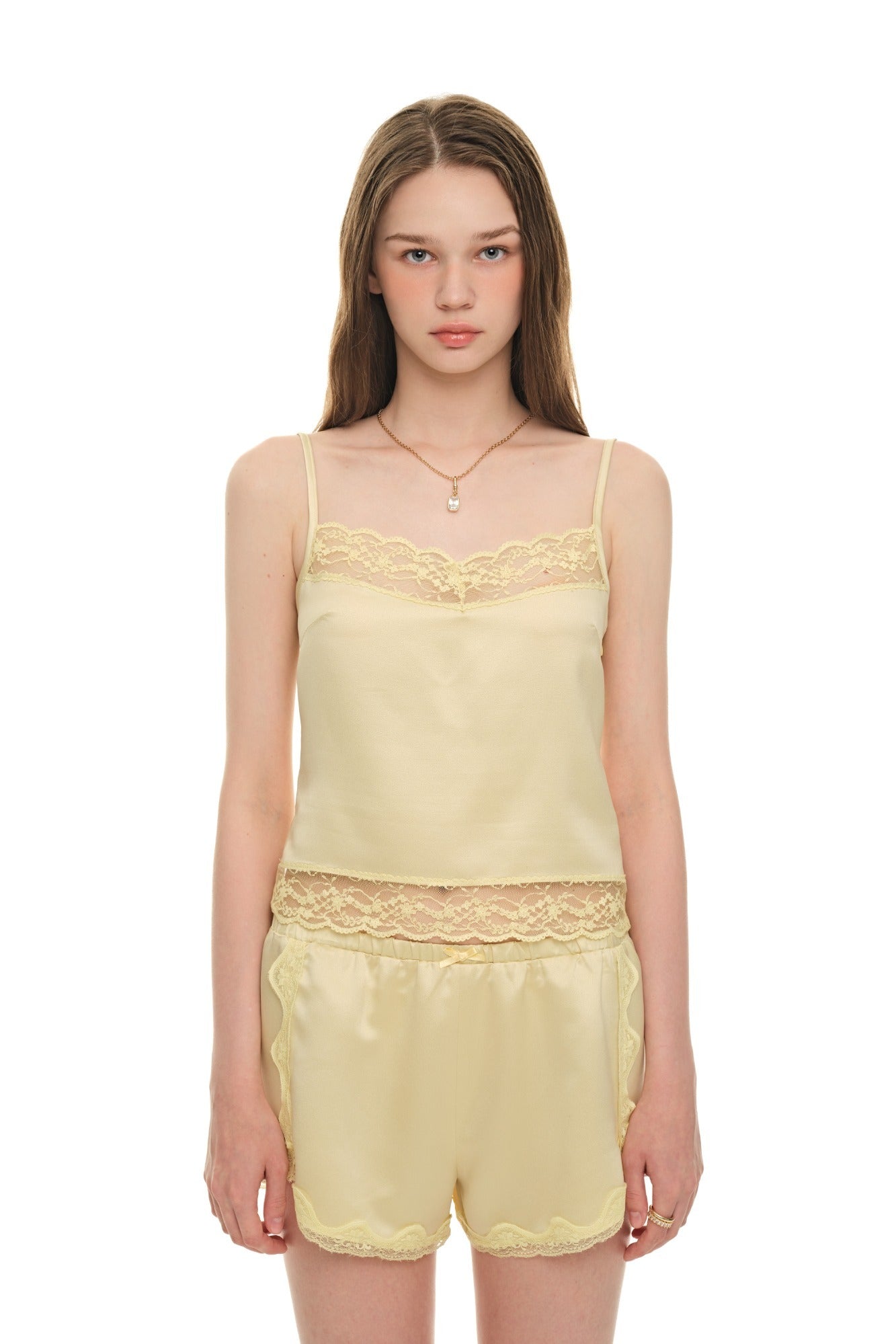 LACE TRIM SLIP CAMISOLE (YELLOW)