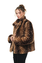 REGULAR FIT FUR JACKET (BAMBI BROWN) - 6