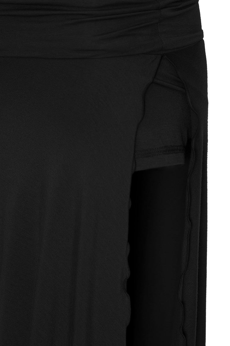 SLIT MIDI SKIRT PANTS (BLACK)