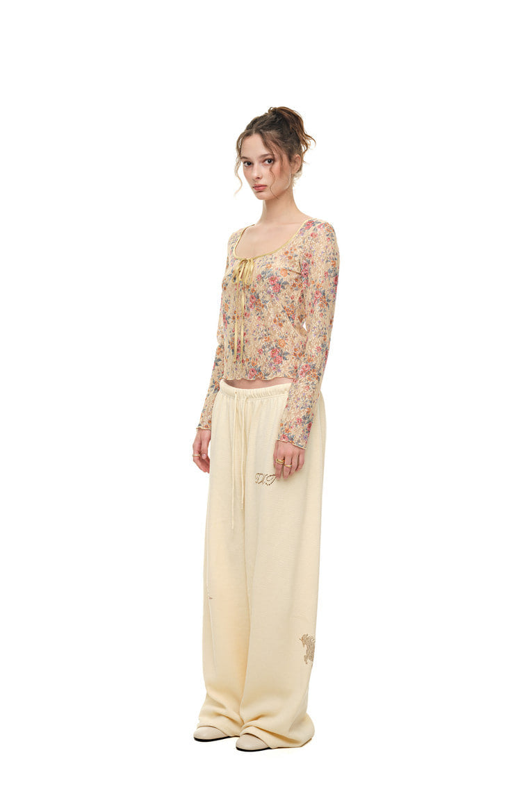 ZODIAC 02 HOTFIX WAFFLE PANTS (CREAM) - 3