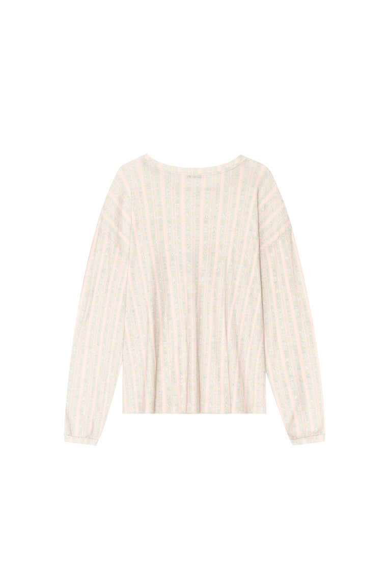 WALLPAPER POINTELLE LONG SLEEVE T-SHIRT (MELANGE GRAY)