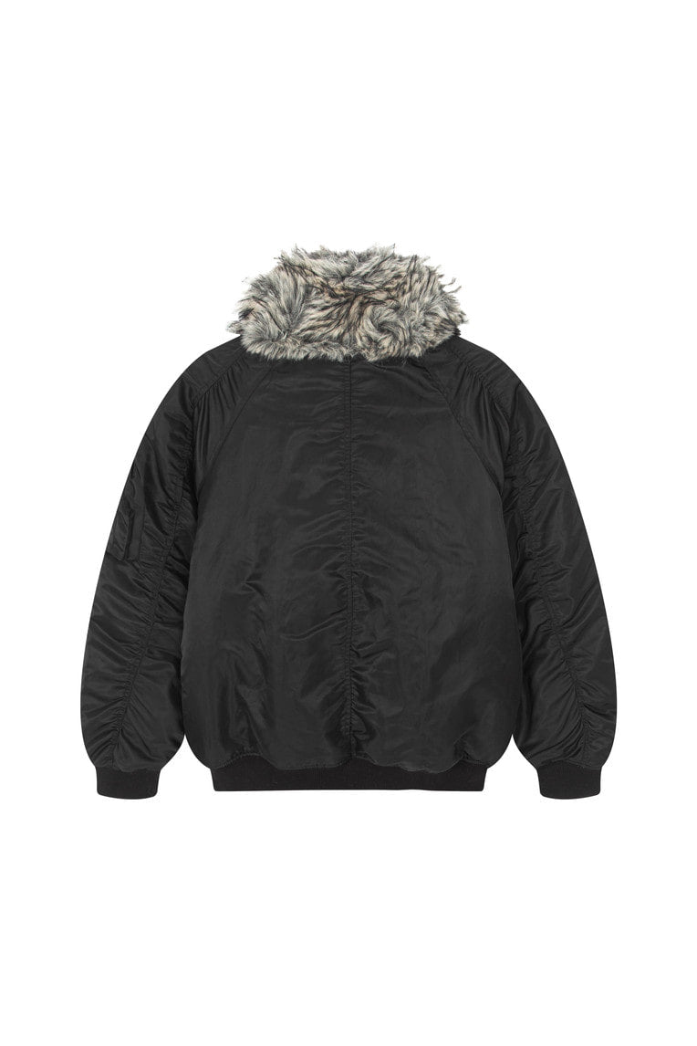 FAUX FUR 02 BOMBER JACKET (BLACK) - 11