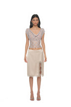 LACE BUTTON TOP (LIGHT GREY)
