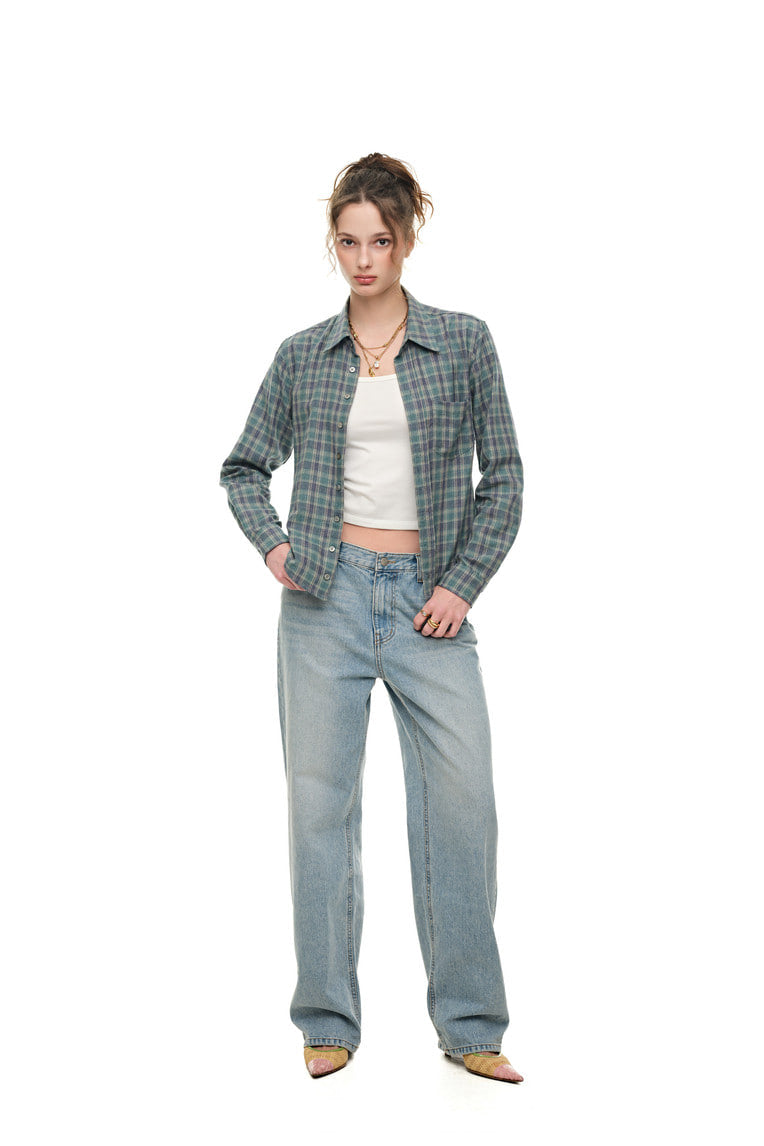 PLAID SLIM-FIT SHIRT (GREEN)