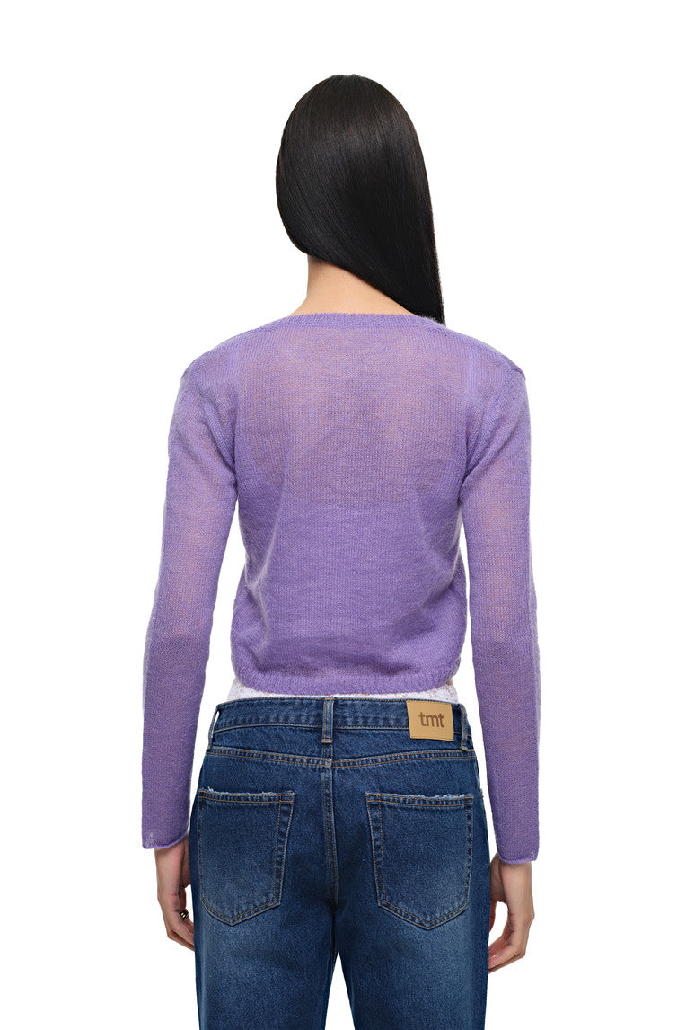 MOHAIR SLIM-FIT CARDIGAN (LAVENDER)