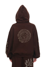ORNAMENT 03 STITCH ZIP-UP HOODIE (BROWN) - 10