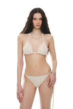 FLORAL BEADS BIKINI (CREAM)