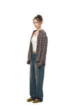 PLAID OVERSIZED SHIRT (NAVY)