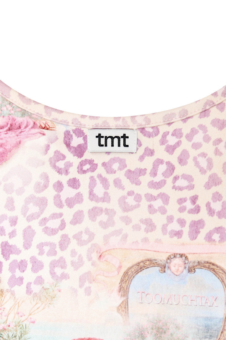 豹紋經典無袖上衣 (粉紅色)