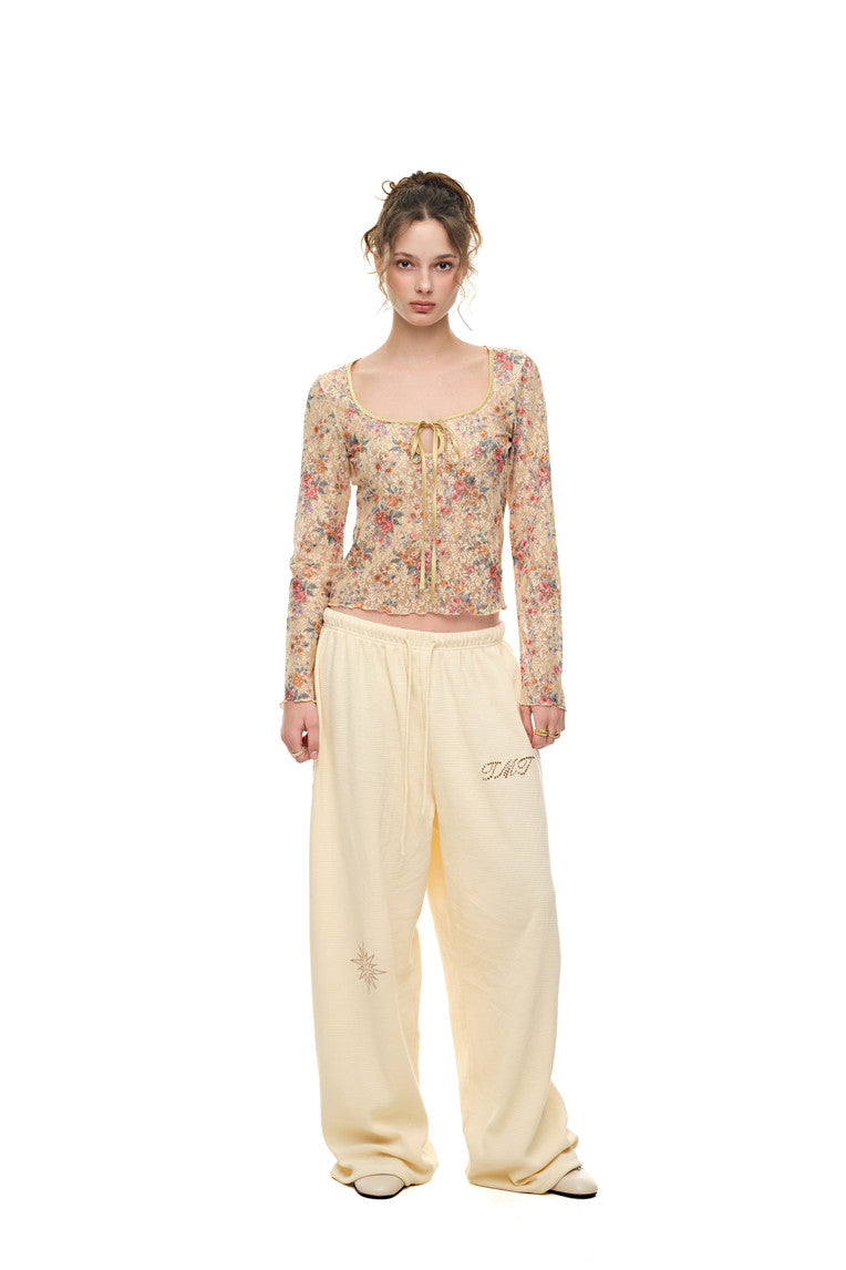ZODIAC 02 HOTFIX WAFFLE PANTS (CREAM) - 4