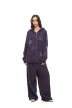 ZODIAC 02 HOTFIX WAFFLE ZIP-UP HOODIE (PURPLE) - 4