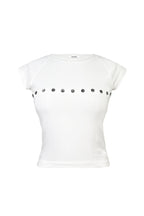 MOTHER OF PEARL BUTTON RAGLAN T-SHIRT (IVORY)