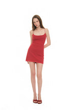 SPAGHETTI STRAP LACE MINI DRESS (RED)