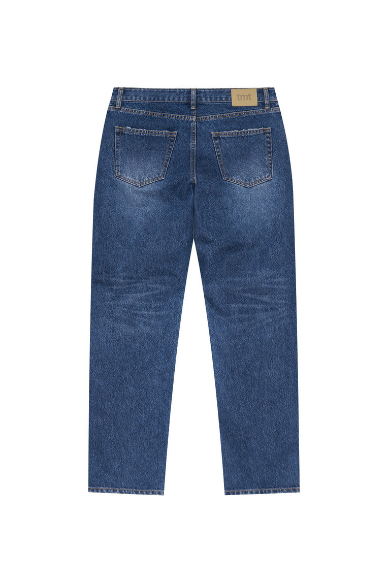 SLIM STRAIGHT-FIT JEANS (BLUE)