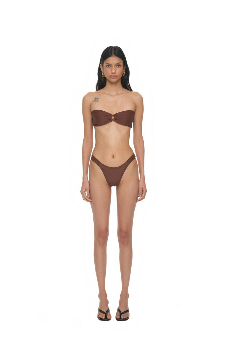 WOOD O-RING BIKINI (BROWN)