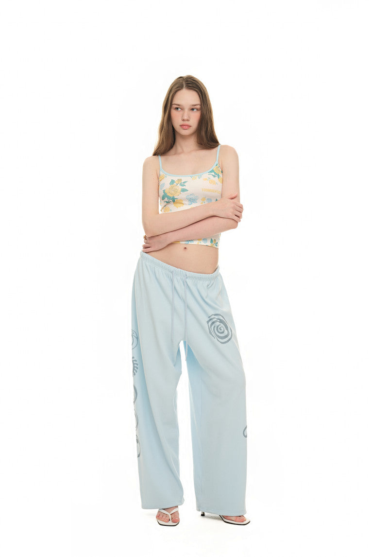 ROSE STENCIL SLEEVELESS TOP (YELLOW)