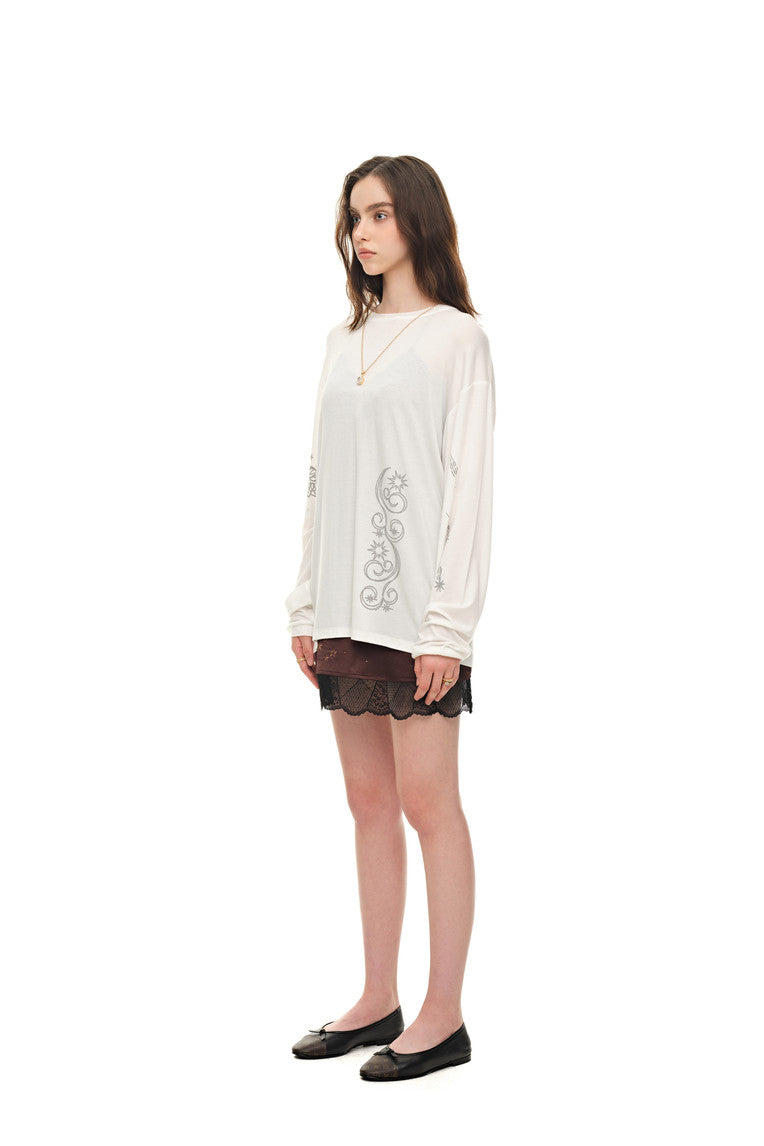 ZODIAC LONG SLEEVE T-SHIRT (WHITE)