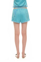 ASYMMETRIC LACE TRIM SLIP SHORTS (BLUE)
