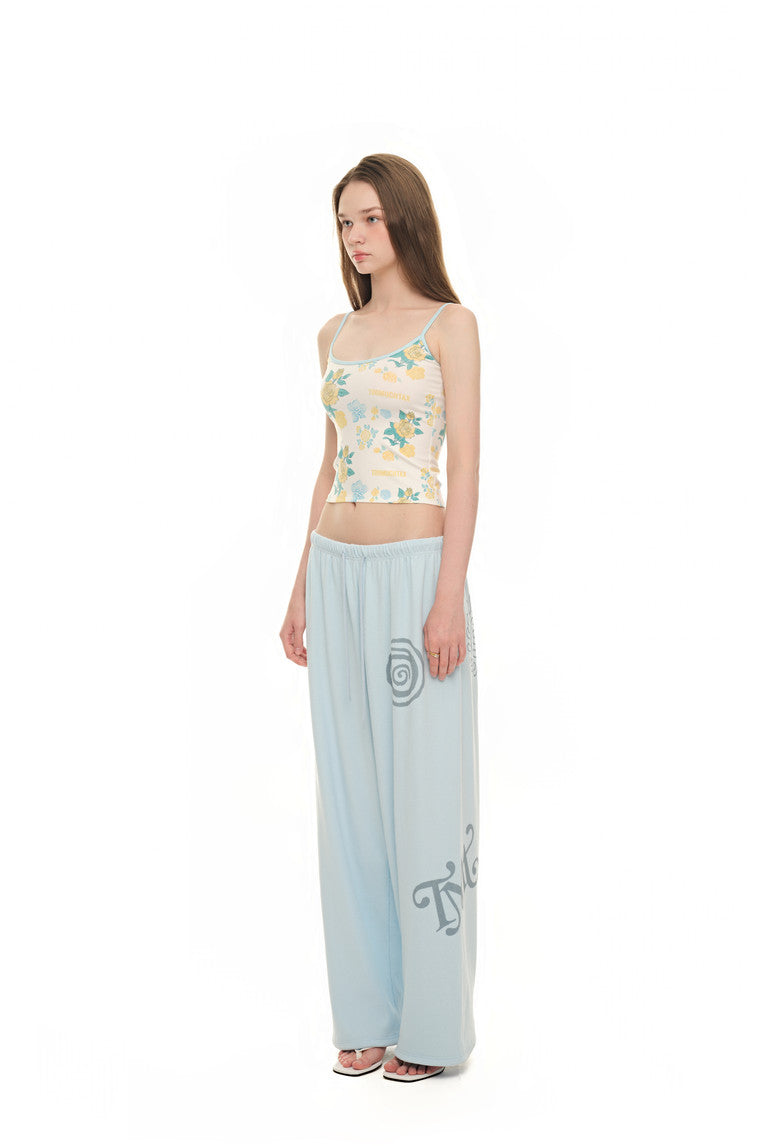 ROSE STENCIL SLEEVELESS TOP (YELLOW)