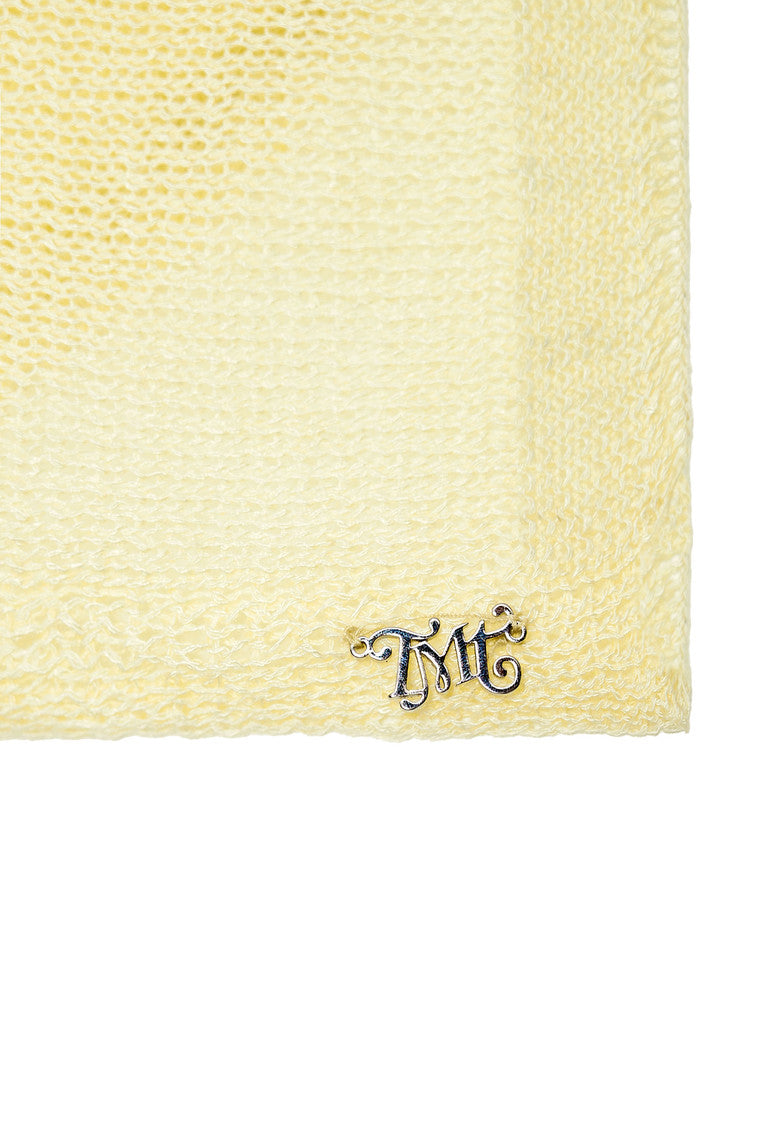SHEER LINEN KNIT SHAWL (YELLOW)