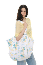 ROSE STENCIL TERRY BAG (WHITE)