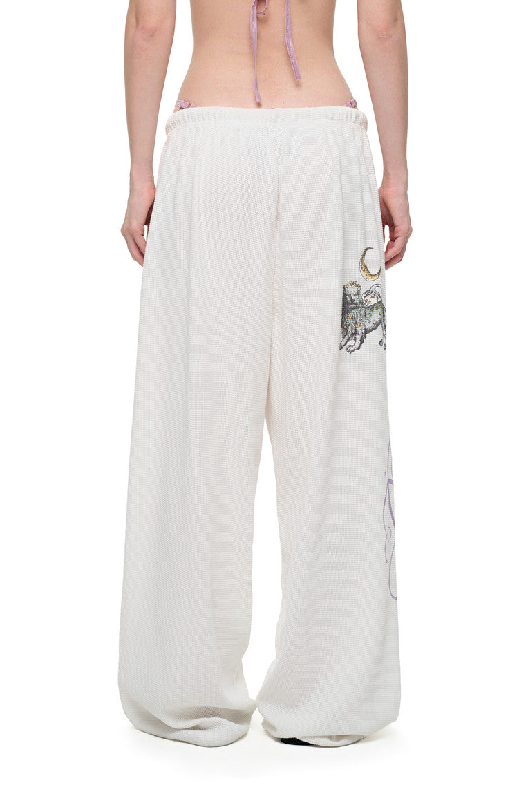 TWIN ZODIAC WAFFLE PANTS (WHITE)