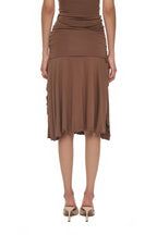 SLIT MIDI SKIRT PANTS (BROWN)