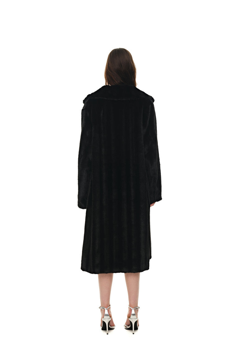 FAUX FUR LONG COAT (BLACK) - 7