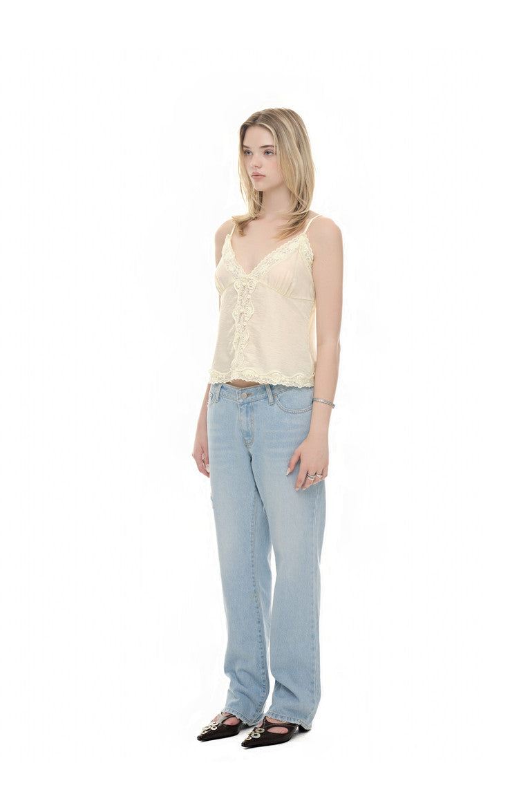 LACE SLIP SLEEVELESS TOP (YELLOW)