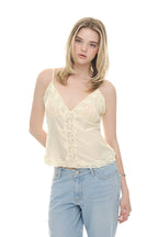 LACE SLIP SLEEVELESS TOP (YELLOW)