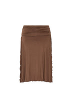 SLIT MIDI SKIRT PANTS (BROWN)