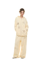 ZODIAC 02 HOTFIX WAFFLE ZIP-UP HOODIE (CREAM) - 3