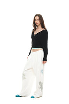 DEEP V-NECK SHIRRING TOP (BLACK)