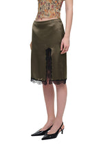 LACE MIDI SKIRT (KHAKI)