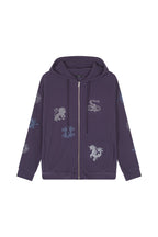 ZODIAC 02 HOTFIX WAFFLE ZIP-UP HOODIE (PURPLE) - 10