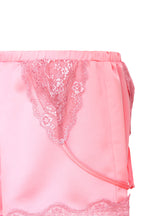 ASYMMETRIC LACE TRIM SLIP SHORTS (PINK)