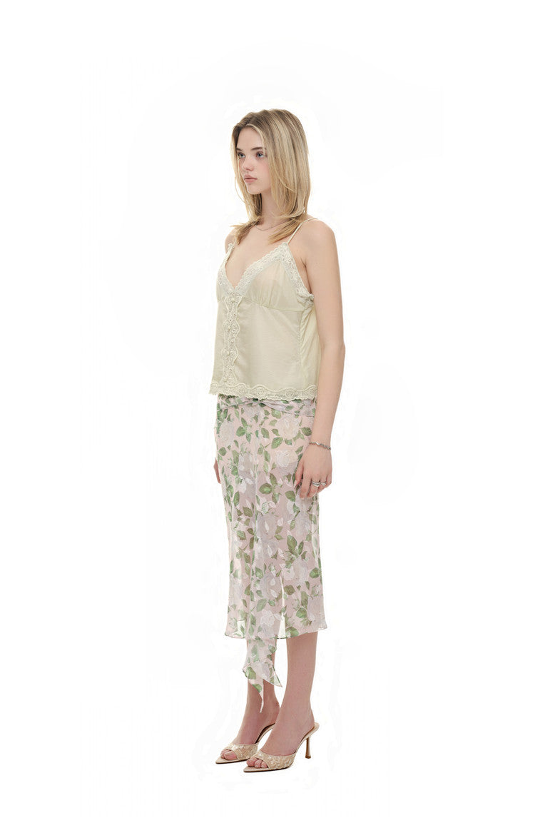 LACE SLIP SLEEVELESS TOP (LIGHT GREEN)