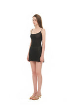 SPAGHETTI STRAP LACE MINI DRESS (BLACK)