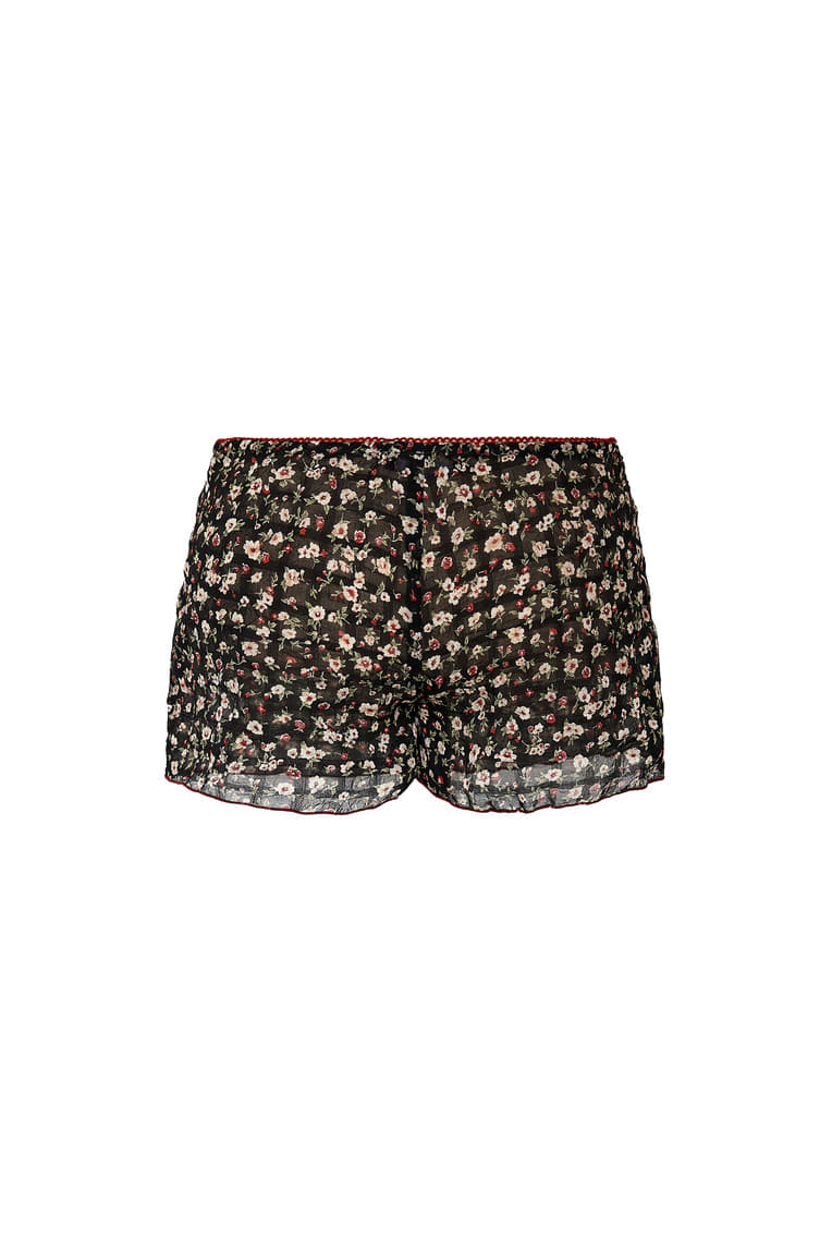 FLORAL MICRO SHORTS (BLACK)