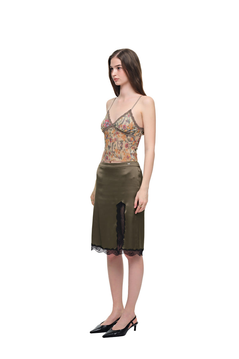 [Ships June 5] METALLIC FLORAL 03 LACE CAMI TOP (YELLOW)