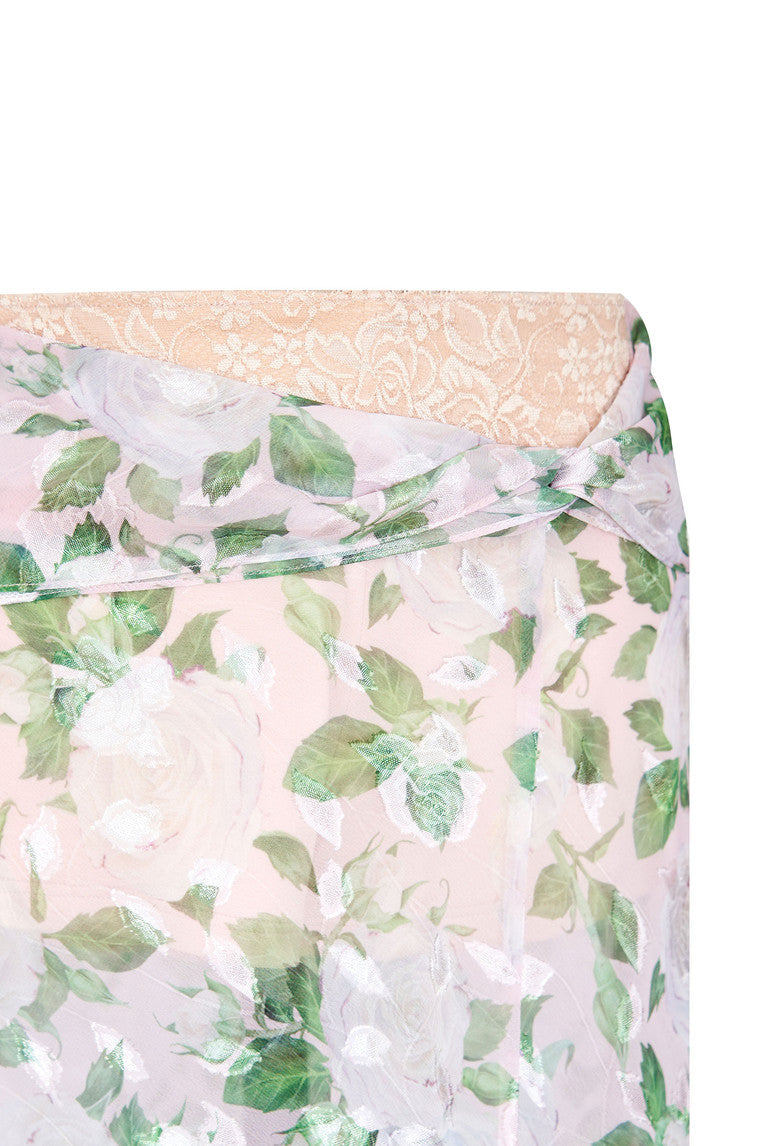 ROSE FLAIR MIDI SKIRT (WHITE)