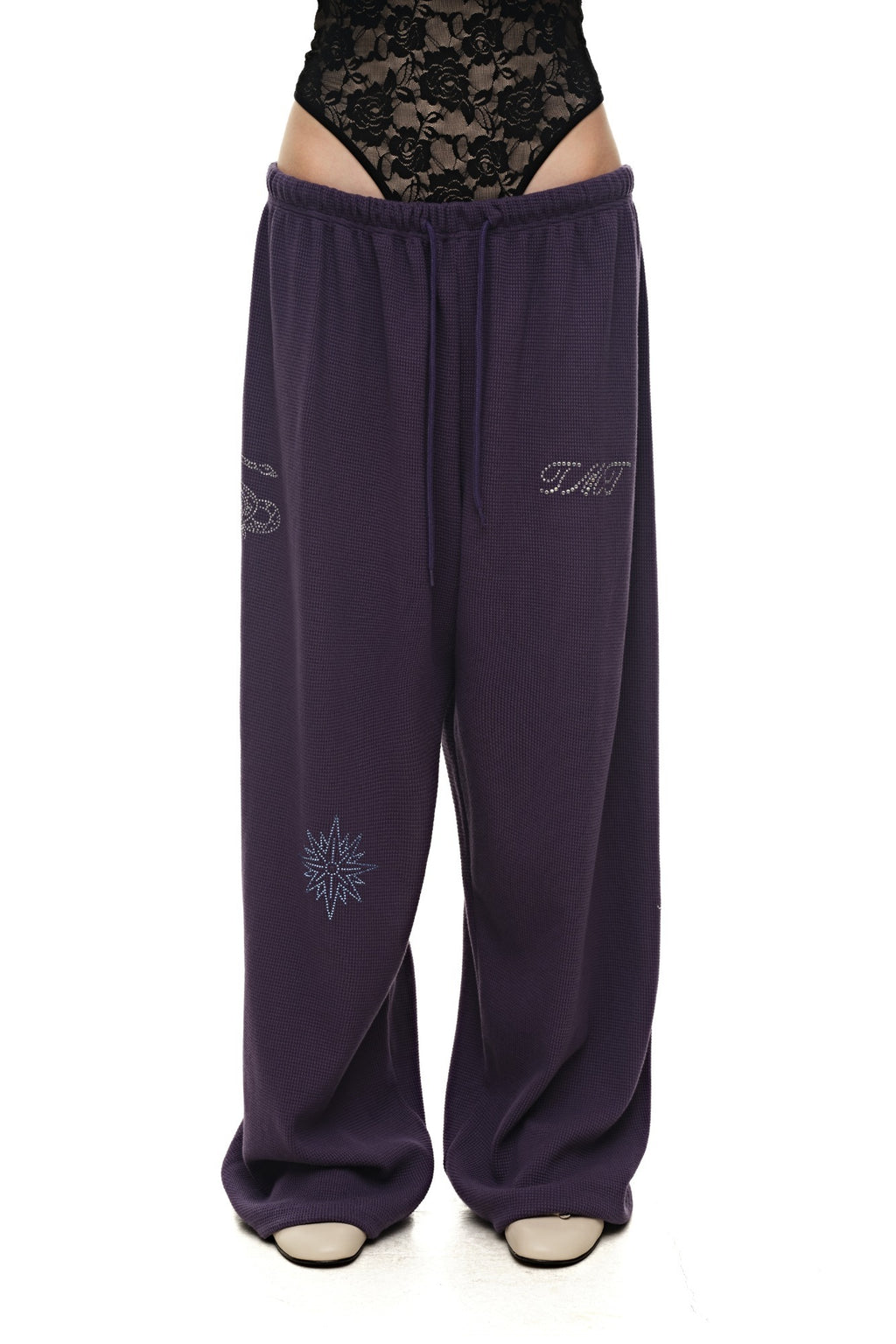 ZODIAC 02 HOTFIX WAFFLE PANTS (PURPLE) - 1