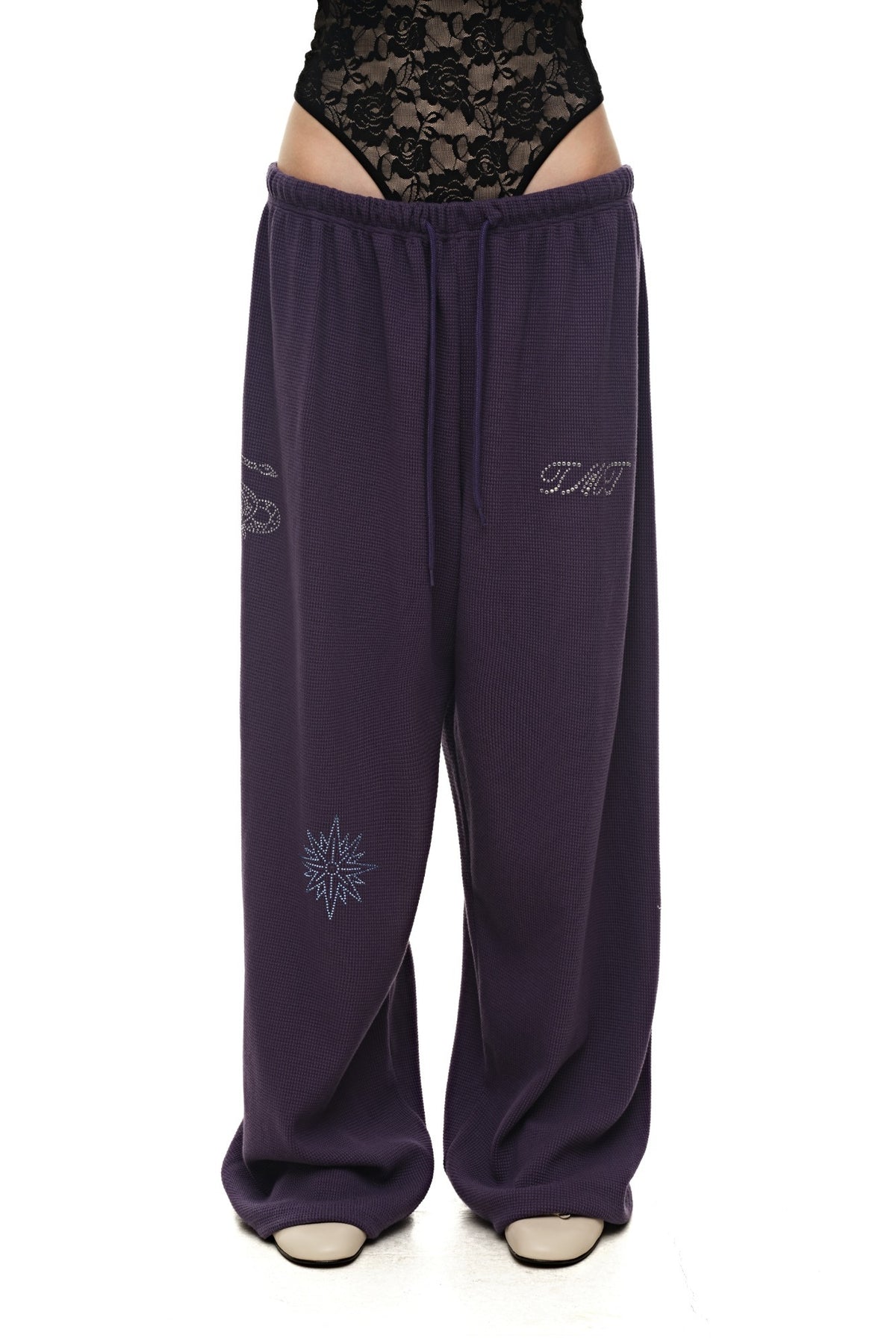ZODIAC 02 HOTFIX WAFFLE PANTS (PURPLE) - 1